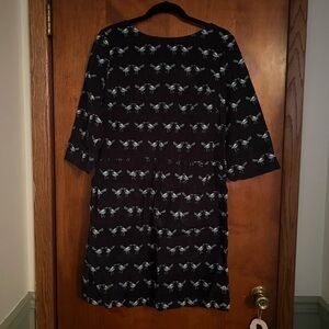 Boden Navy Dress with Bird Print